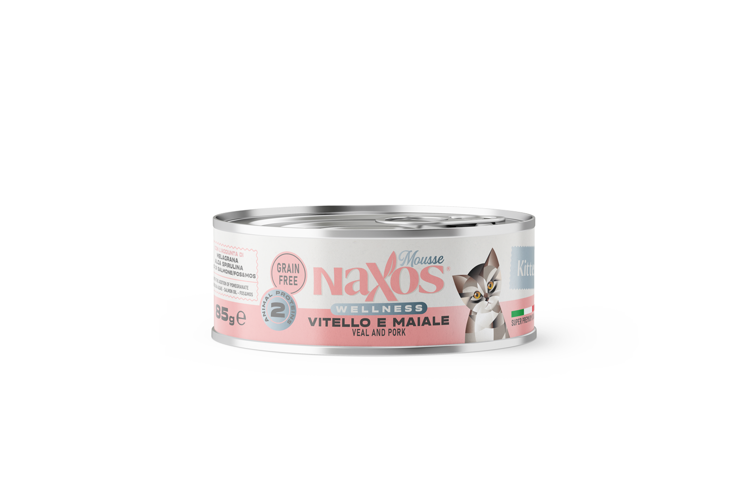 NAXOS CAT KITTEN - cielęcina i wieprzowina - puszka dla kociąt 85g