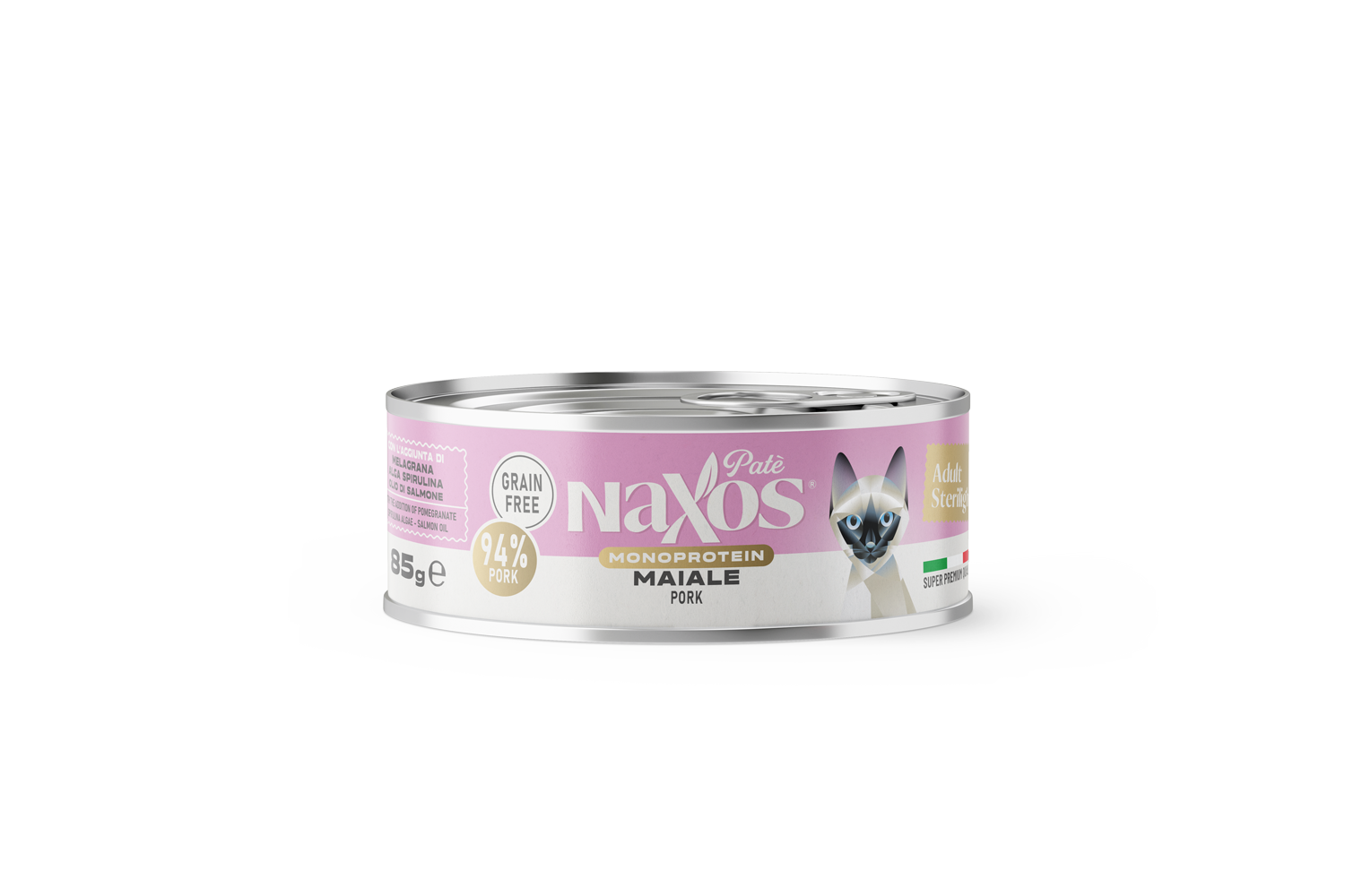 NAXOS CAT STERILIZED MONO - wieprzowina - puszka dla kotów sterylizowanych 85g
